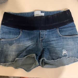 Maternity denim shorts
